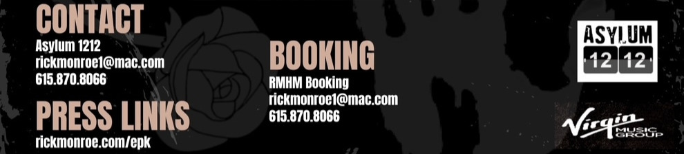Booking Rick Monroe & The Hitmen for festivals, rallies, theaters, clubs, casinos, direct support, full band, and acoustic duo dates.